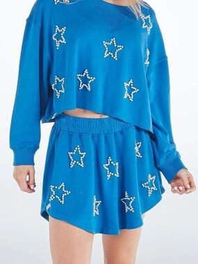 Simply Southern Blue Pearl Star Skort - Grace Royal